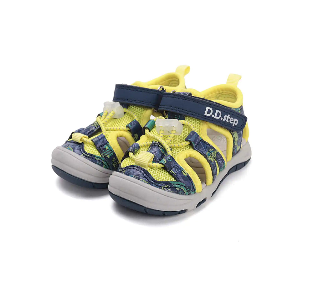D.D.step Kinder Sport Sandalen Jungen Stoffschuhe Gelb-Blau