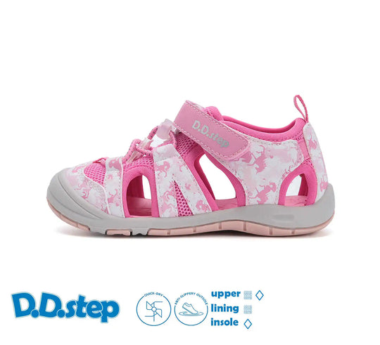 D.D.step Kinder Sport Sandalen Mädchen Stoffschuhe Hellrosa