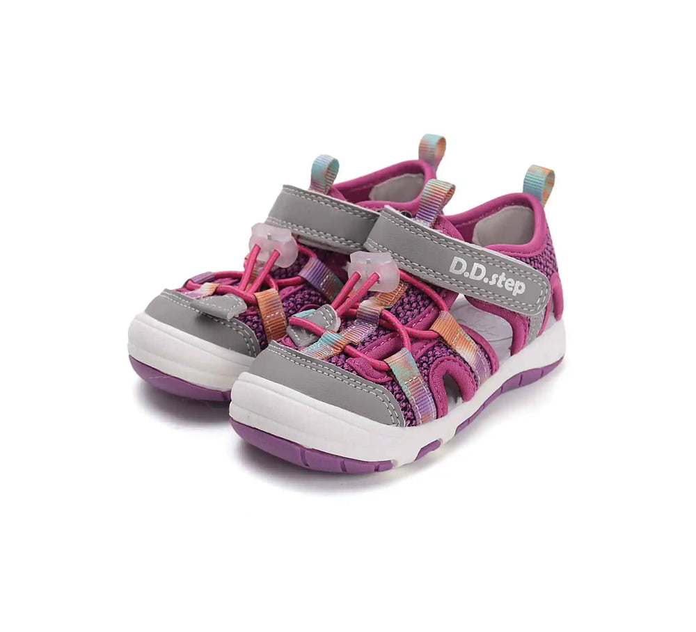 Kinder Sport Sandalen Mädchen Stoffschuhe Rubinrot D.D.step ddstep