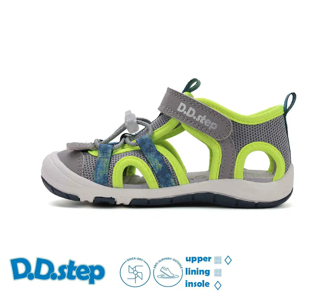  D.D.step Kinder Sport Sandalen Jungen Gelb-Grau Stoffschuhe – Schnelltrocknende und bequeme Außenschuhe für D.D.step Kinder.