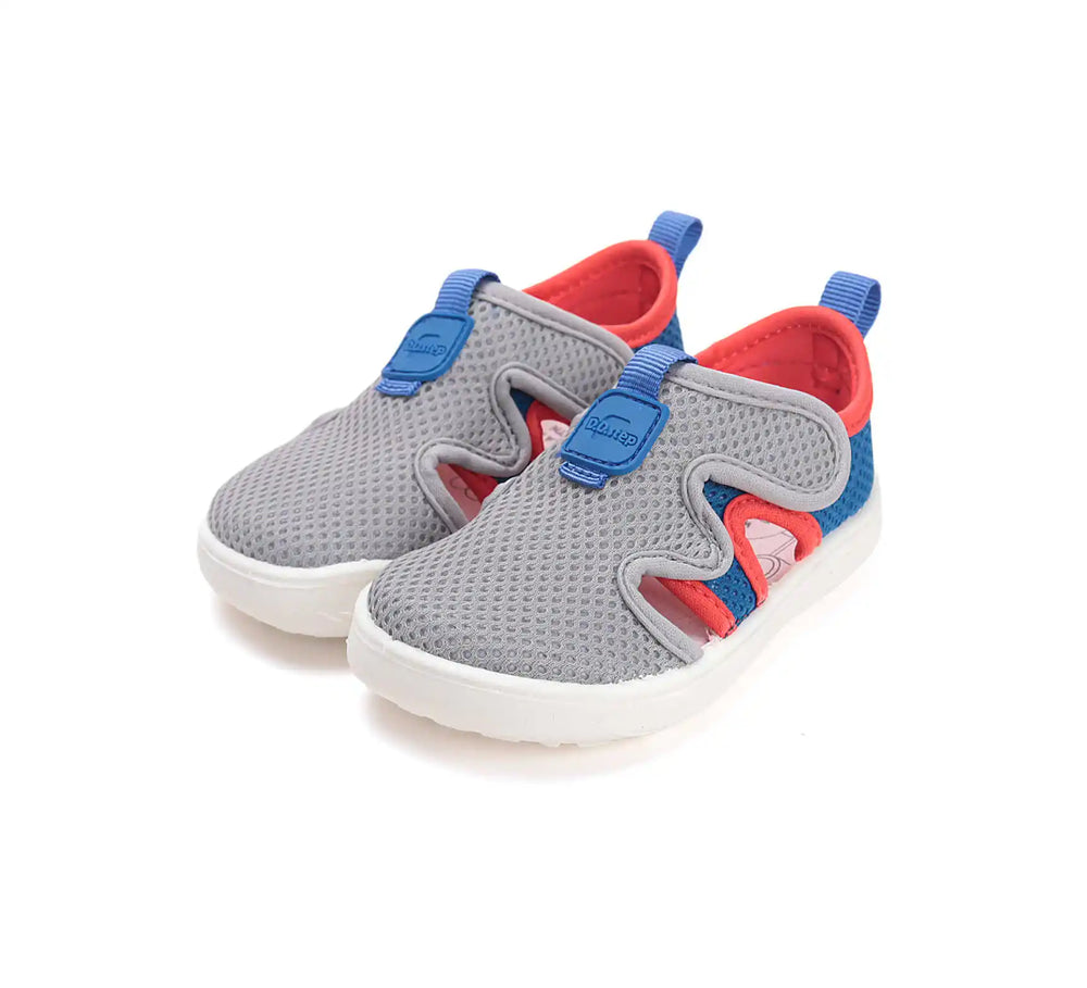 D.D.step Kinder Barfuß Sport Sandalen Jungen Stoffschuhe Grau-Blau