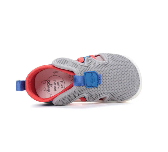 D.D.step Kinder Barfuß Sport Sandalen Jungen Stoffschuhe Grau-Blau