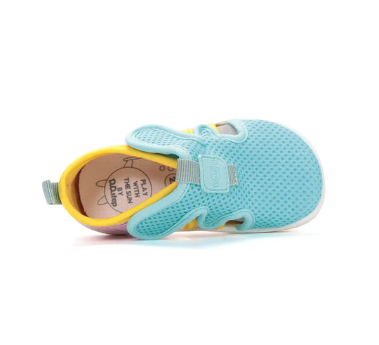 D.D.step Kinder Barfuß Sport Sandalen Mädchen Stoffschuhe Türkis-Rosa