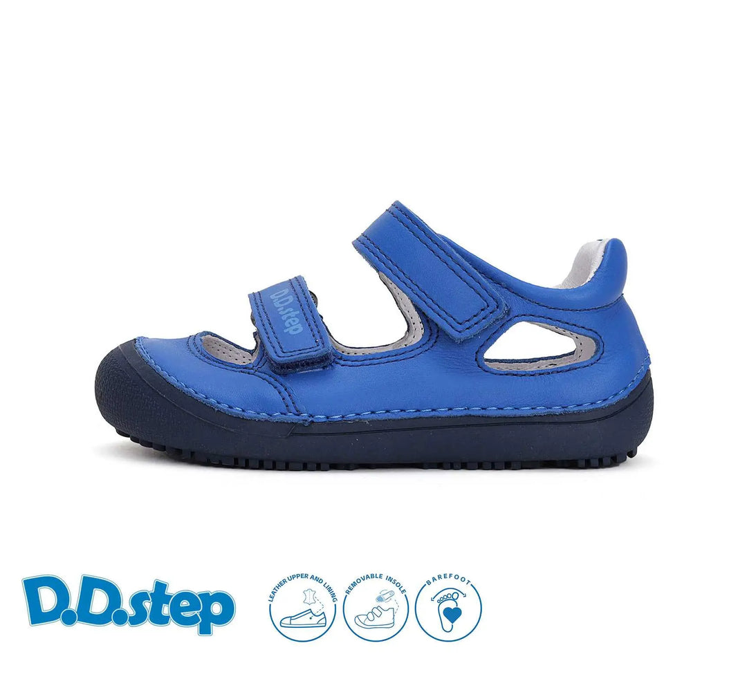 Kinder Barfuß Sandalen Jungen Lederschuhe Bermudablau D.D.step ddstep