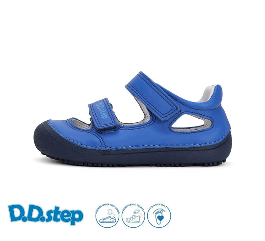 Kinder Barfuß Sandalen Jungen Lederschuhe Bermudablau D.D.step ddstep