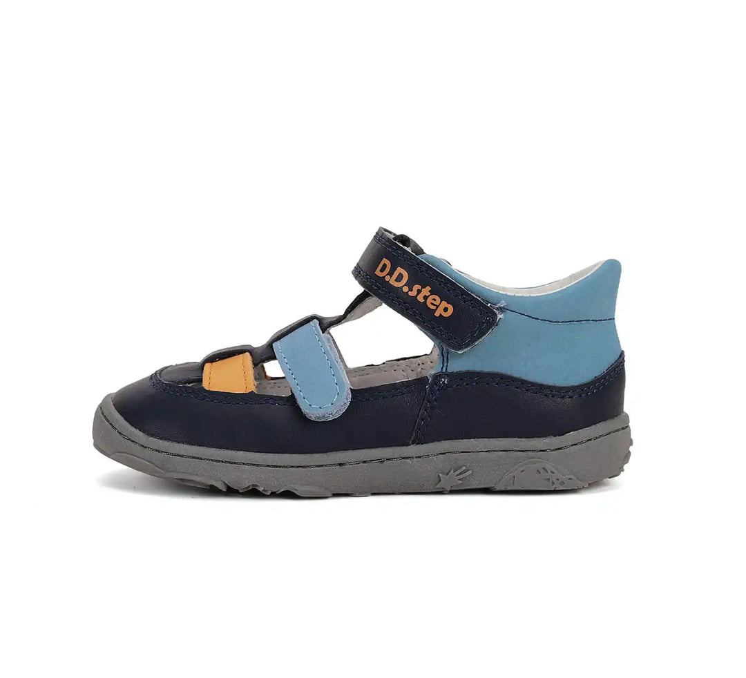 D.D.step Kinder Barfuß Sandalen Jungen Lederschuhe Hellblau