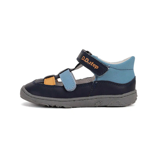 D.D.step Kinder Barfuß Sandalen Jungen Lederschuhe Hellblau