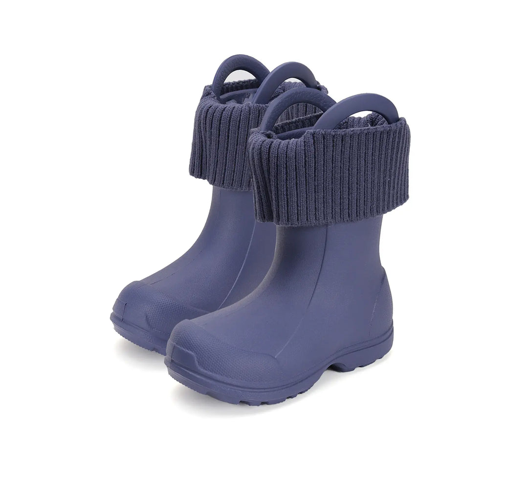 Kinder Gummistiefel Jungen in Royalblau, leicht und flexibel mit Fleece-Socke D.D.step ddstep