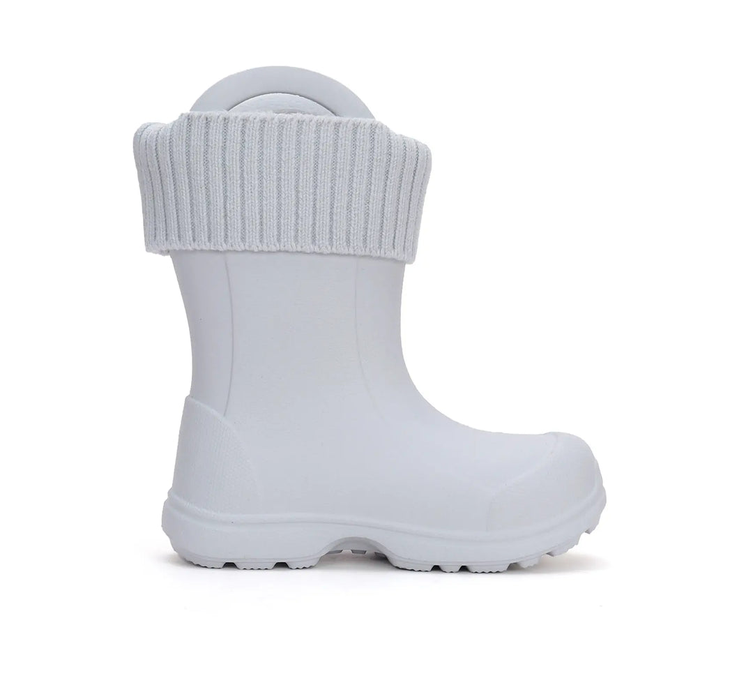 Kinder Gummistiefel Jungen in Grau, leicht und flexibel mit Fleece Socke D.D.step ddstep