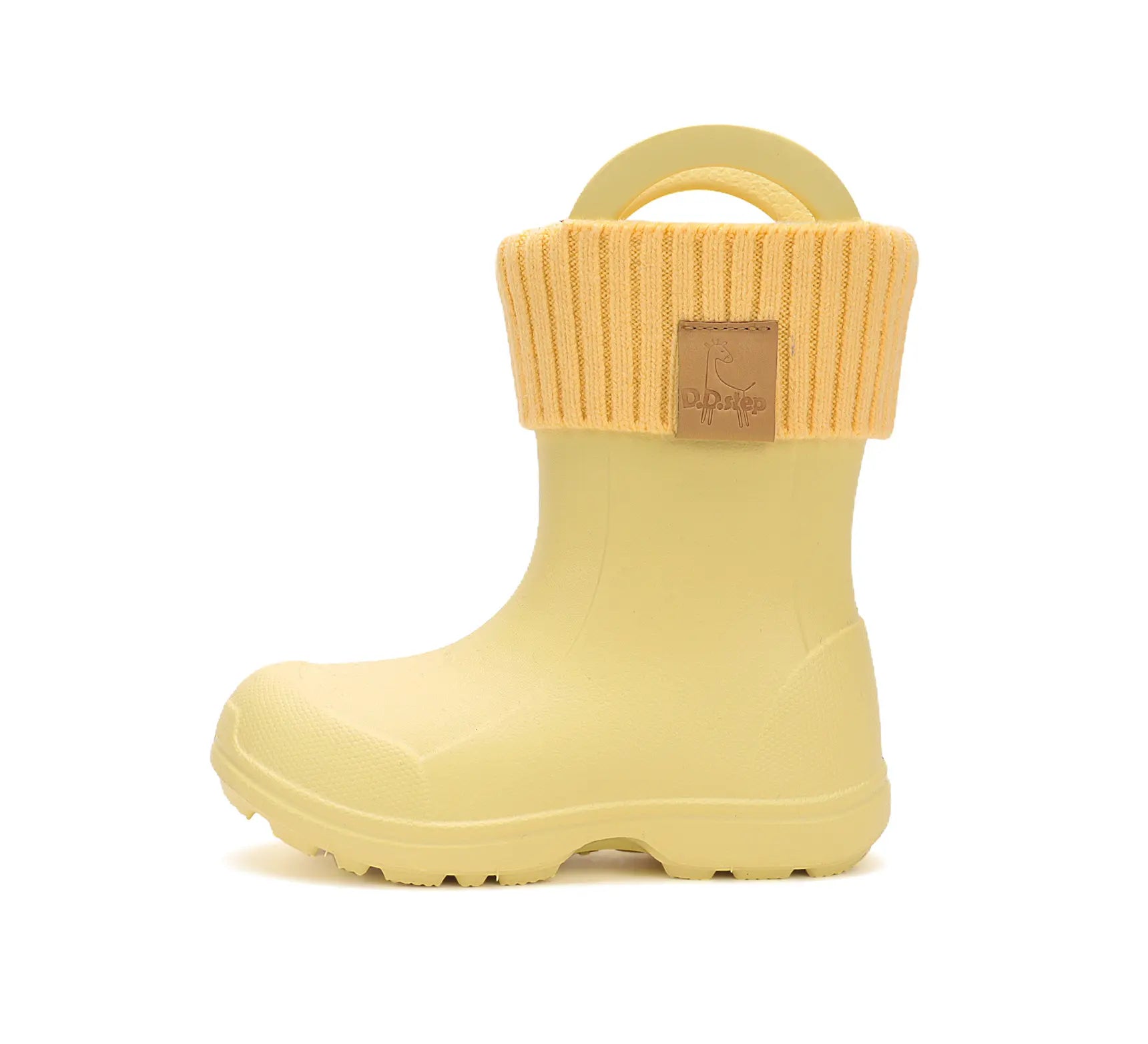 Kinder Gummistiefel Mädchen in Gelb, leicht und flexibel mit Fleece Socke D.D.step ddstep