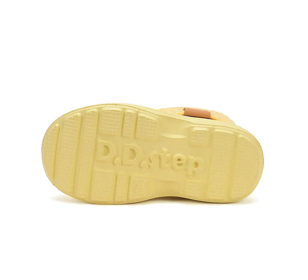 Kinder Gummistiefel Mädchen in Gelb, leicht und flexibel mit Fleece Socke D.D.step ddstep