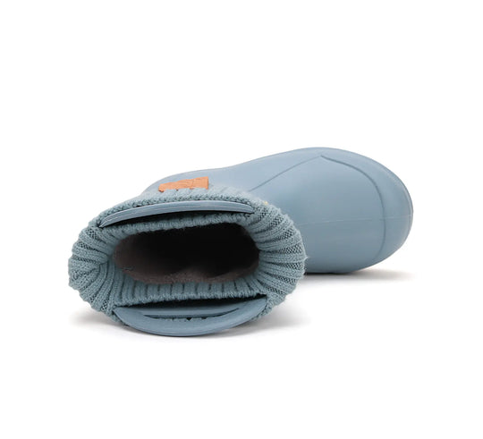 Kinder Gummistiefel Jungen in Skyblau, leicht und flexibel mit Fleece Socke D.D.step ddstep