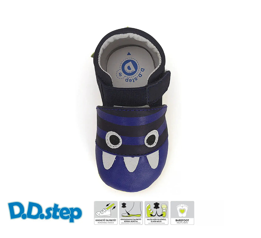 D.D.step Kinder Barfuß-Krabbelschuhe Bermudablau K1596-42307