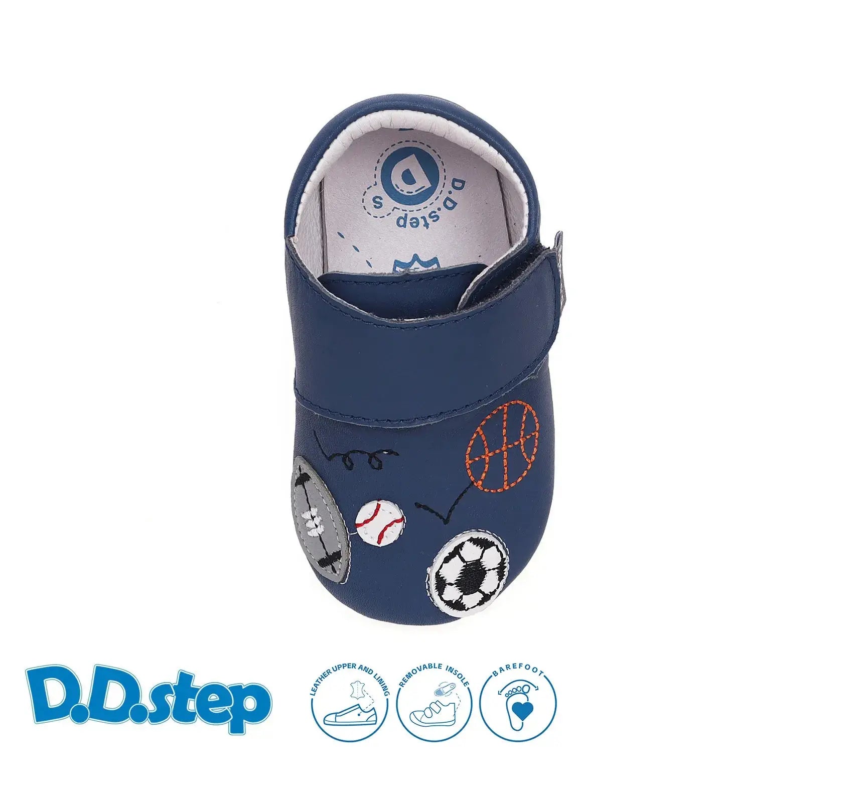 Baby Barfuß Bermudablau Hausschuhe D.D.Step