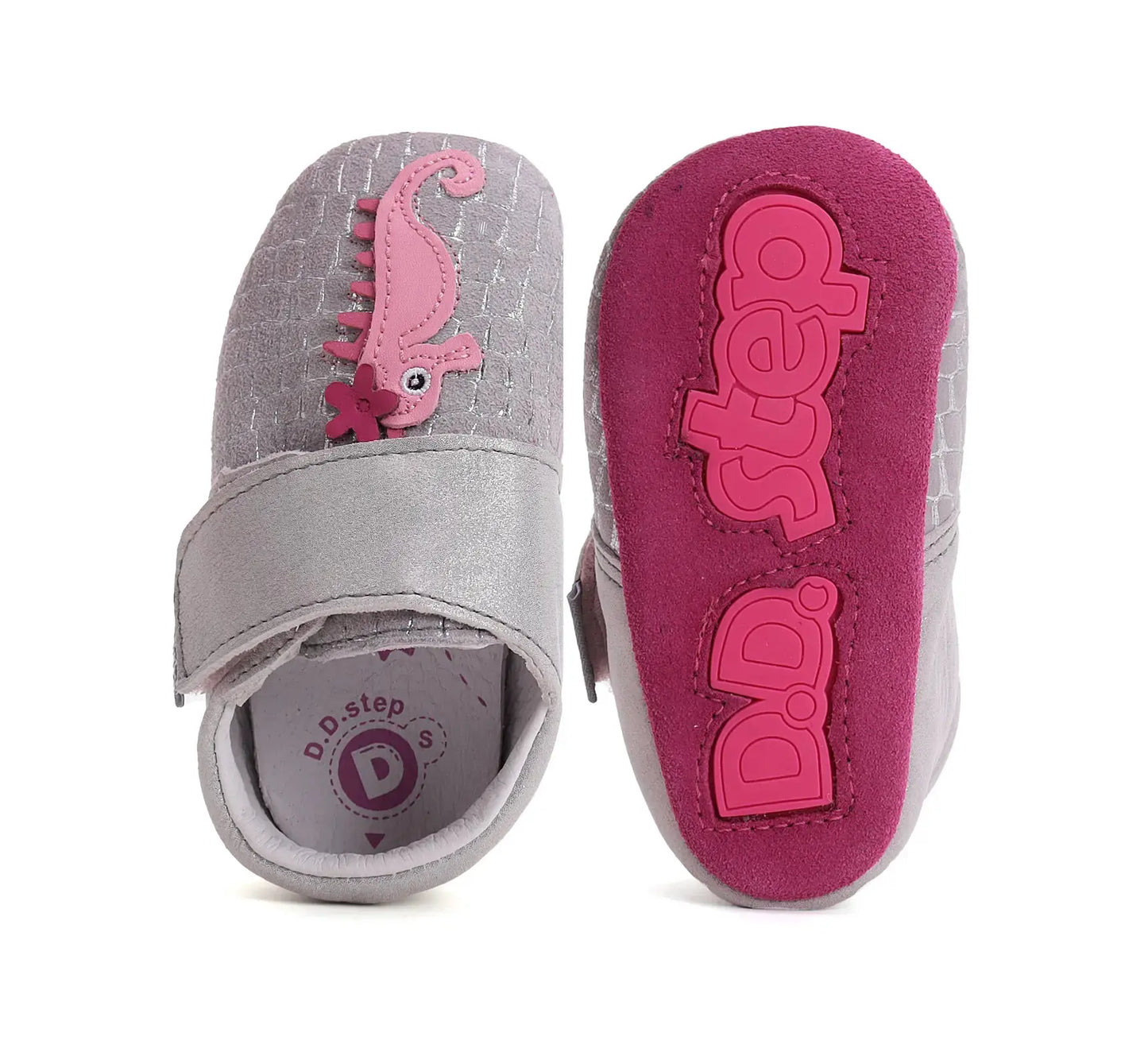Baby Barfuß Silber Hausschuhe D.D.Step