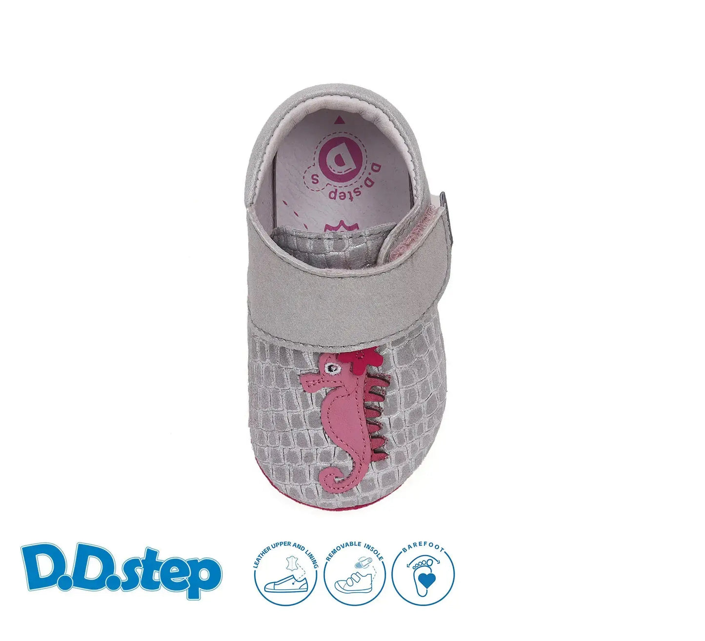 Baby Barfuß Silber Hausschuhe D.D.Step