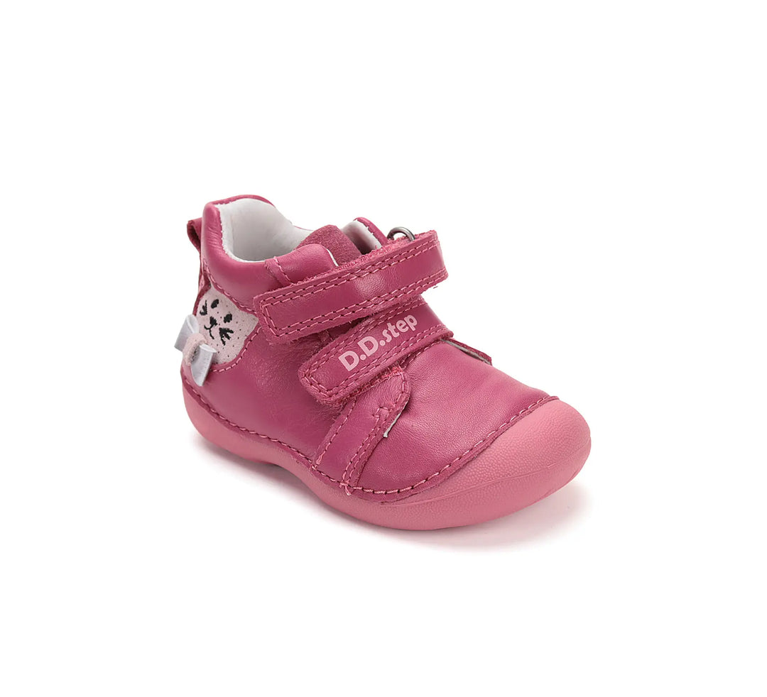 D.D.step Kinder Erster Schritt Frühling Mädchen Lederschuhe Dunkelrosa