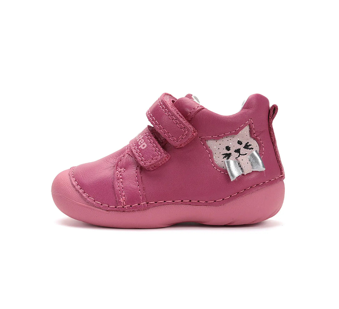 Kinder Erster Schritt Frühling Mädchen Lederschuhe Dunkelrosa D.D.step ddstep