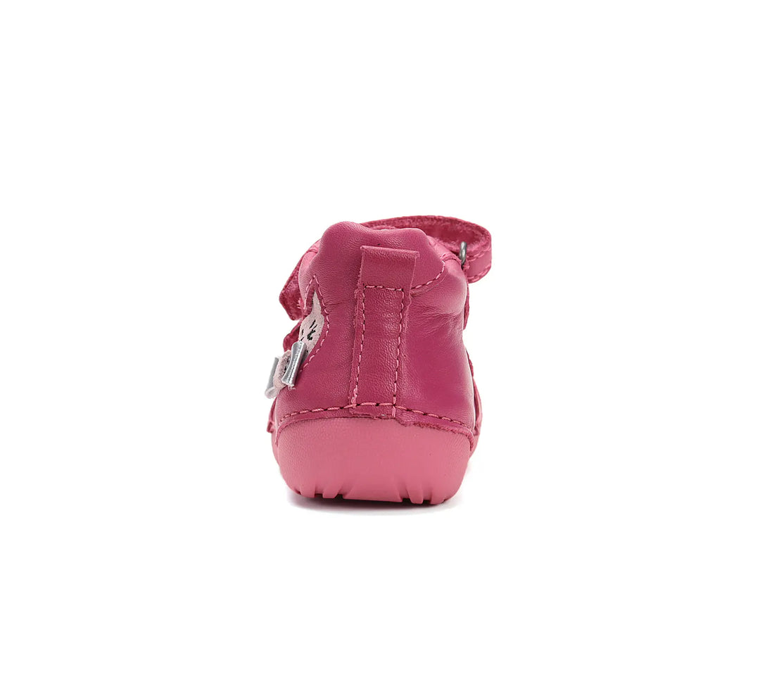Kinder Erster Schritt Frühling Mädchen Lederschuhe Dunkelrosa D.D.step ddstep