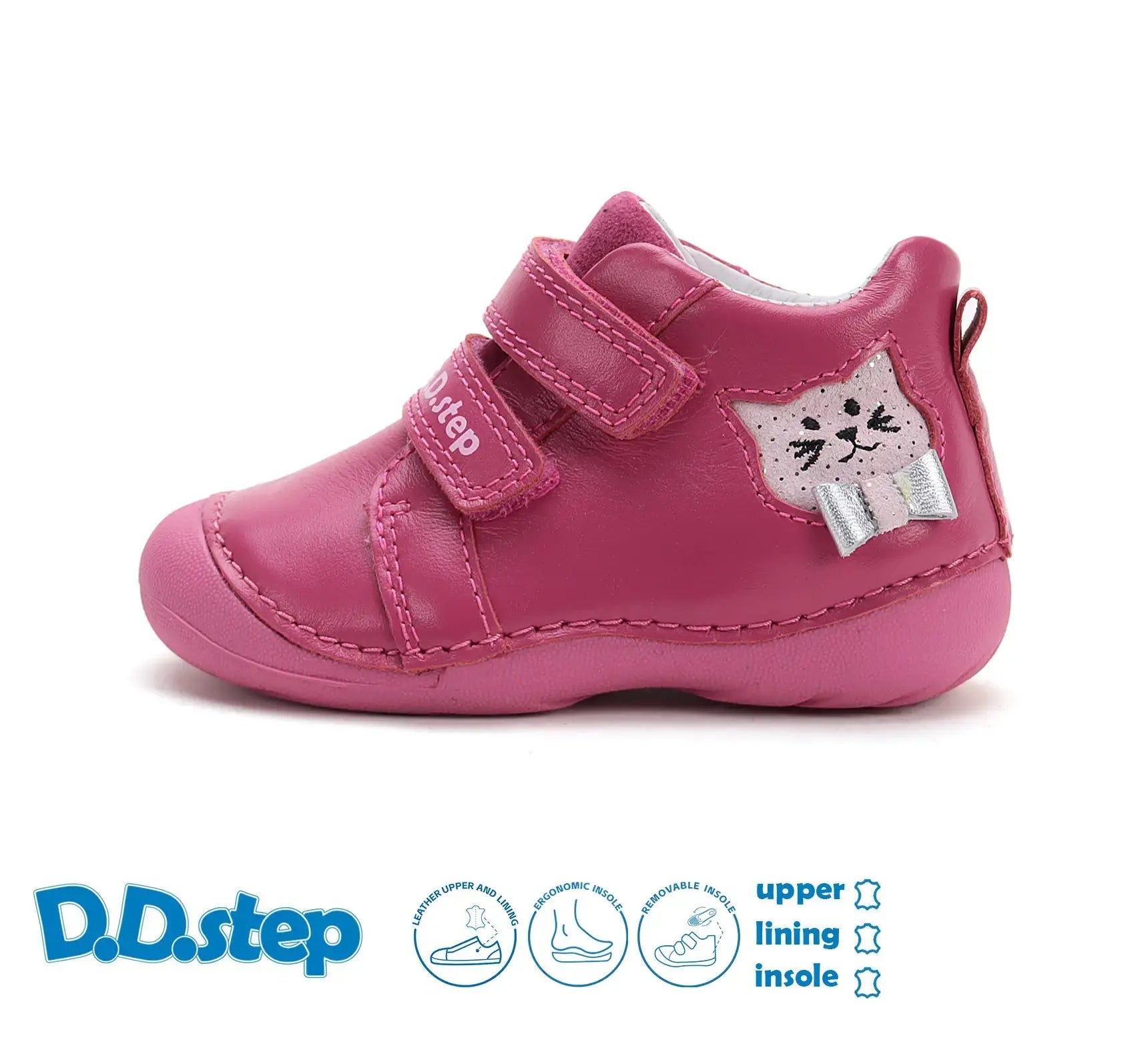 Mädchen Erster Schritt Dunkelrosa Sommerschuhe D.D.Step