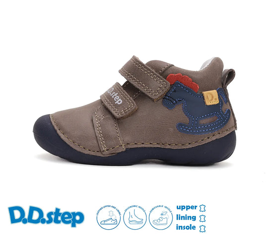 D.D.step Kinder Erster Schritt Frühling Jungen Lederschuhe Schokobraun