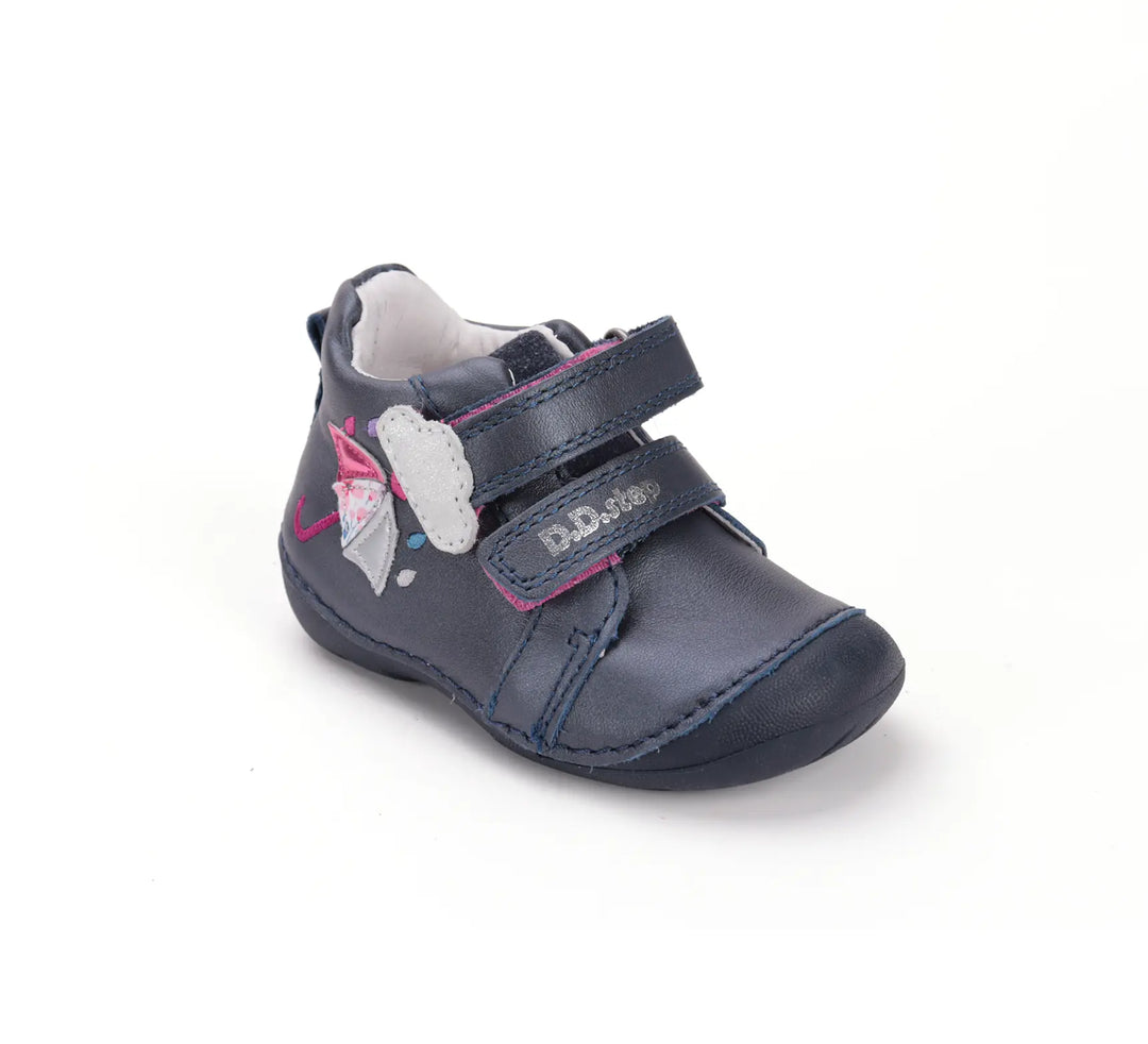 D.D.step Kinder Erster Schritt Frühling Mädchen Lederschuhe Königsblau