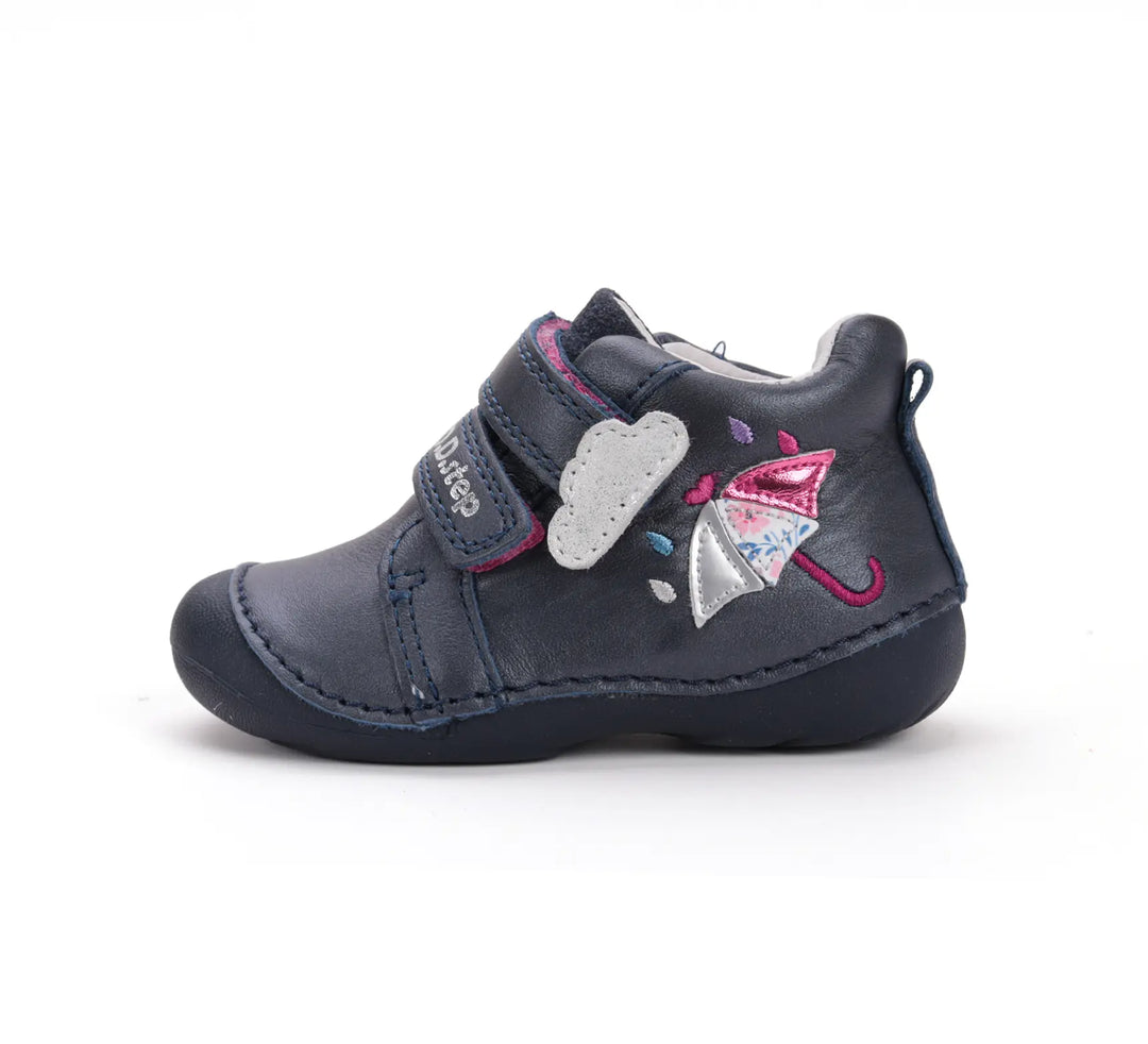Kinder Erster Schritt Frühling Mädchen Lederschuhe Königsblau D.D.step ddstep