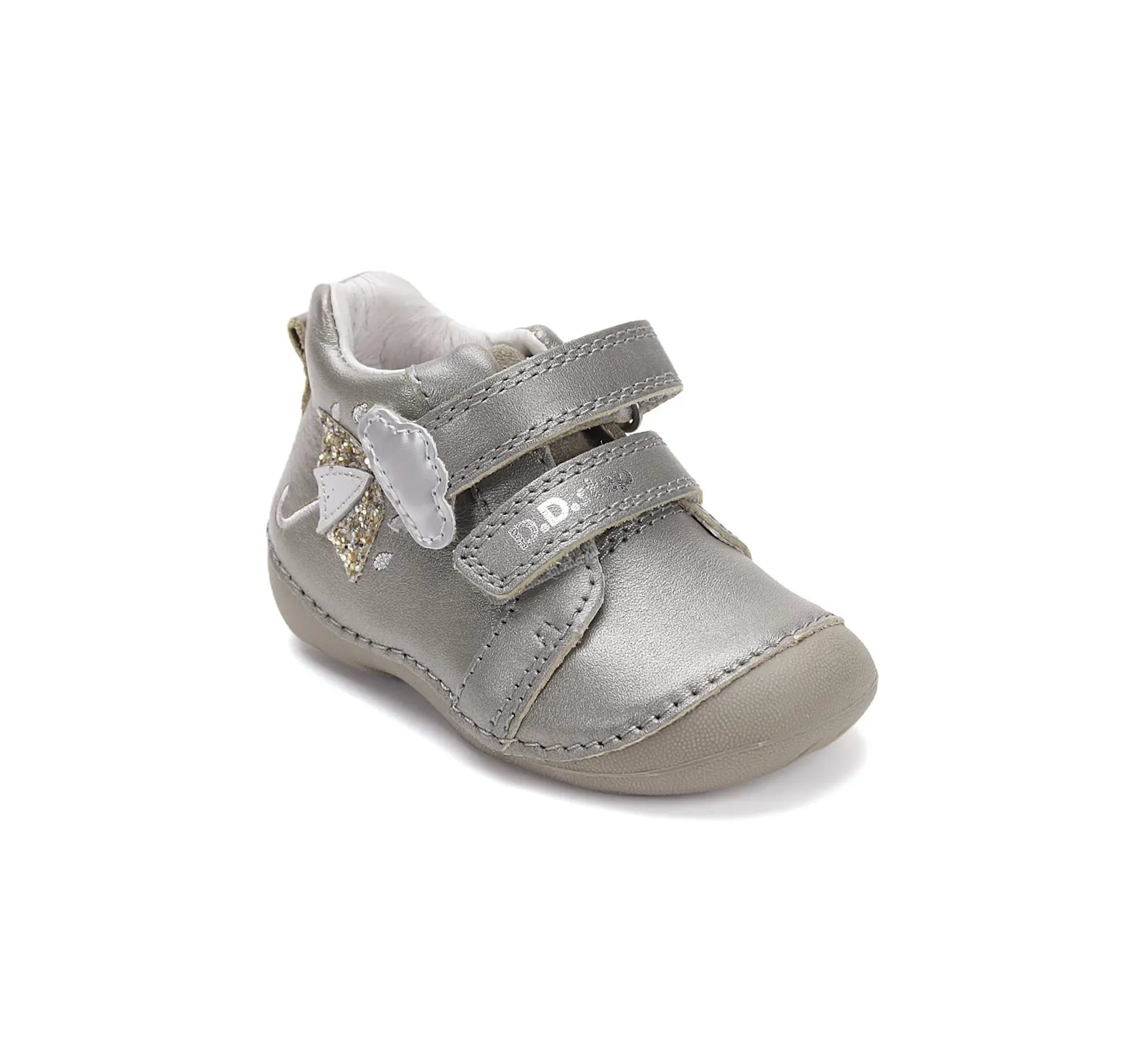 Kinder Erster Schritt Frühling Mädchen Lederschuhe Silber D.D.step ddstep