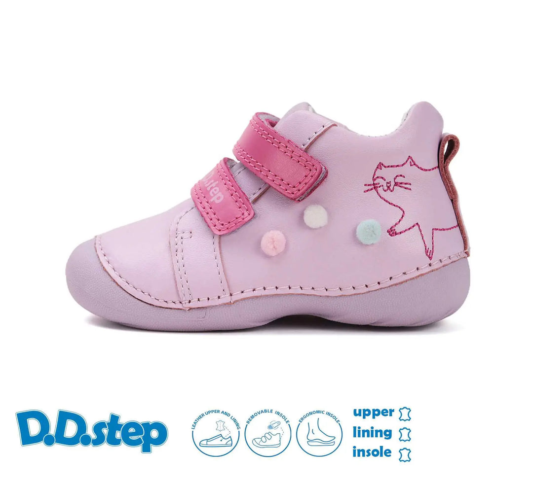 Kinder Erster Schritt Frühling Mädchen Lederschuhe Babyrosa D.D.step ddstep