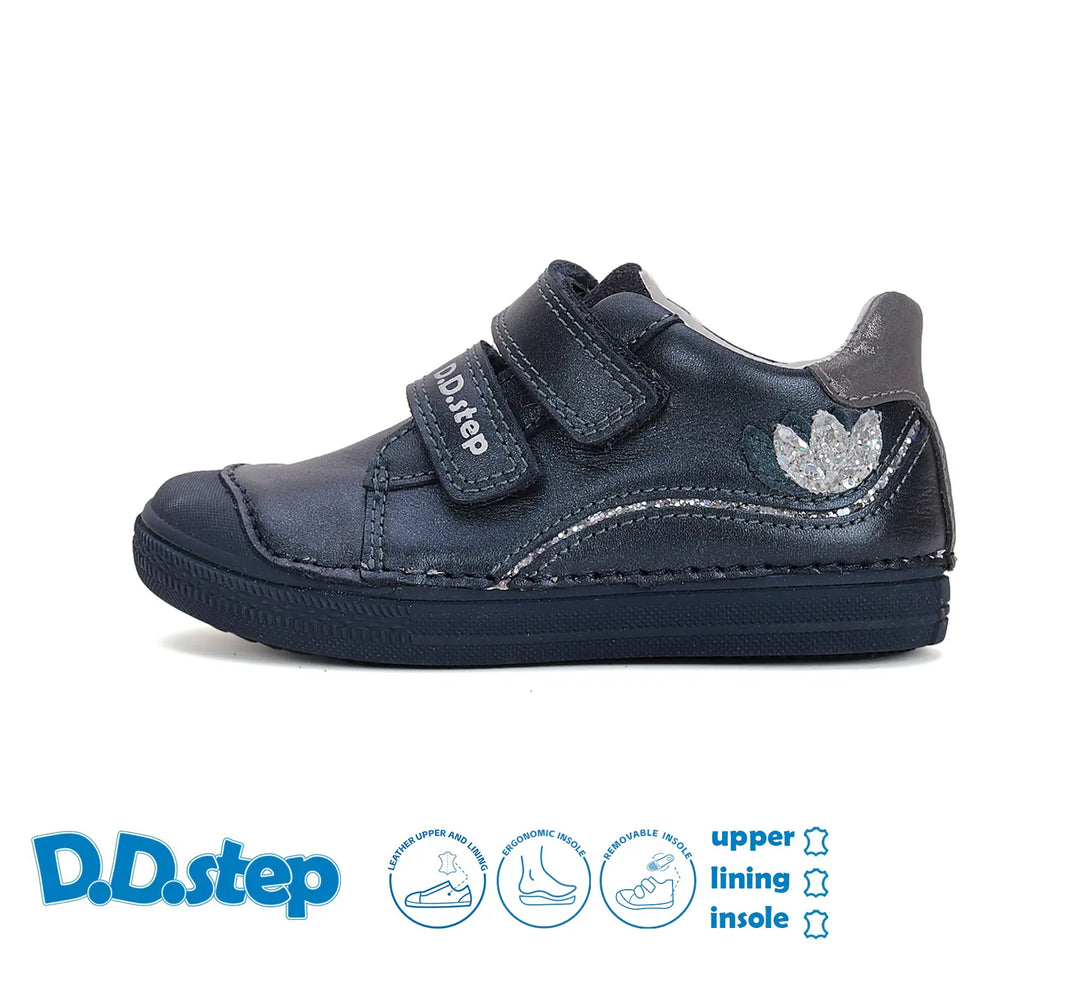 Kinder Frühling Mädchen Lederschuhe Königsblau D.D.step ddstep