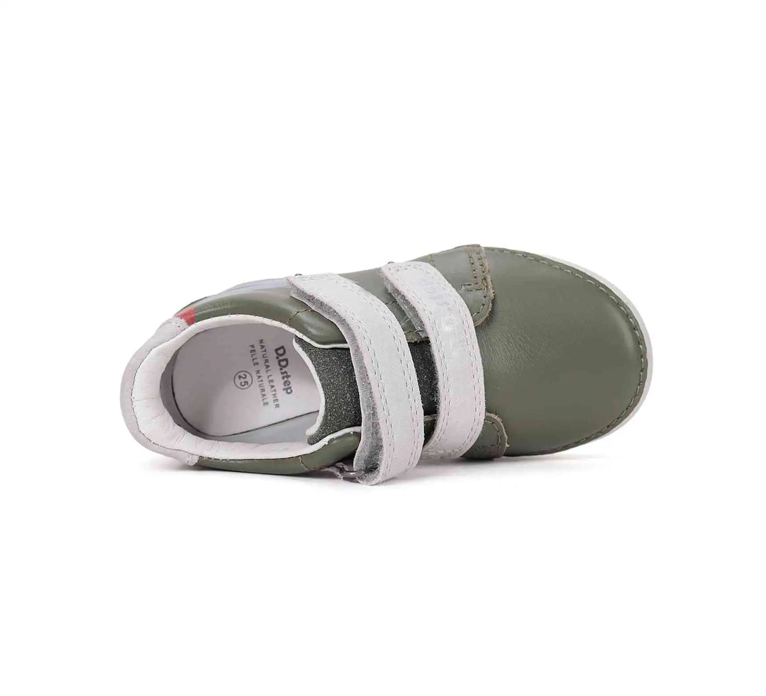 D.D.step Kinder Frühling LED blinkend Jungen Lederschuhe Smaragdgrün