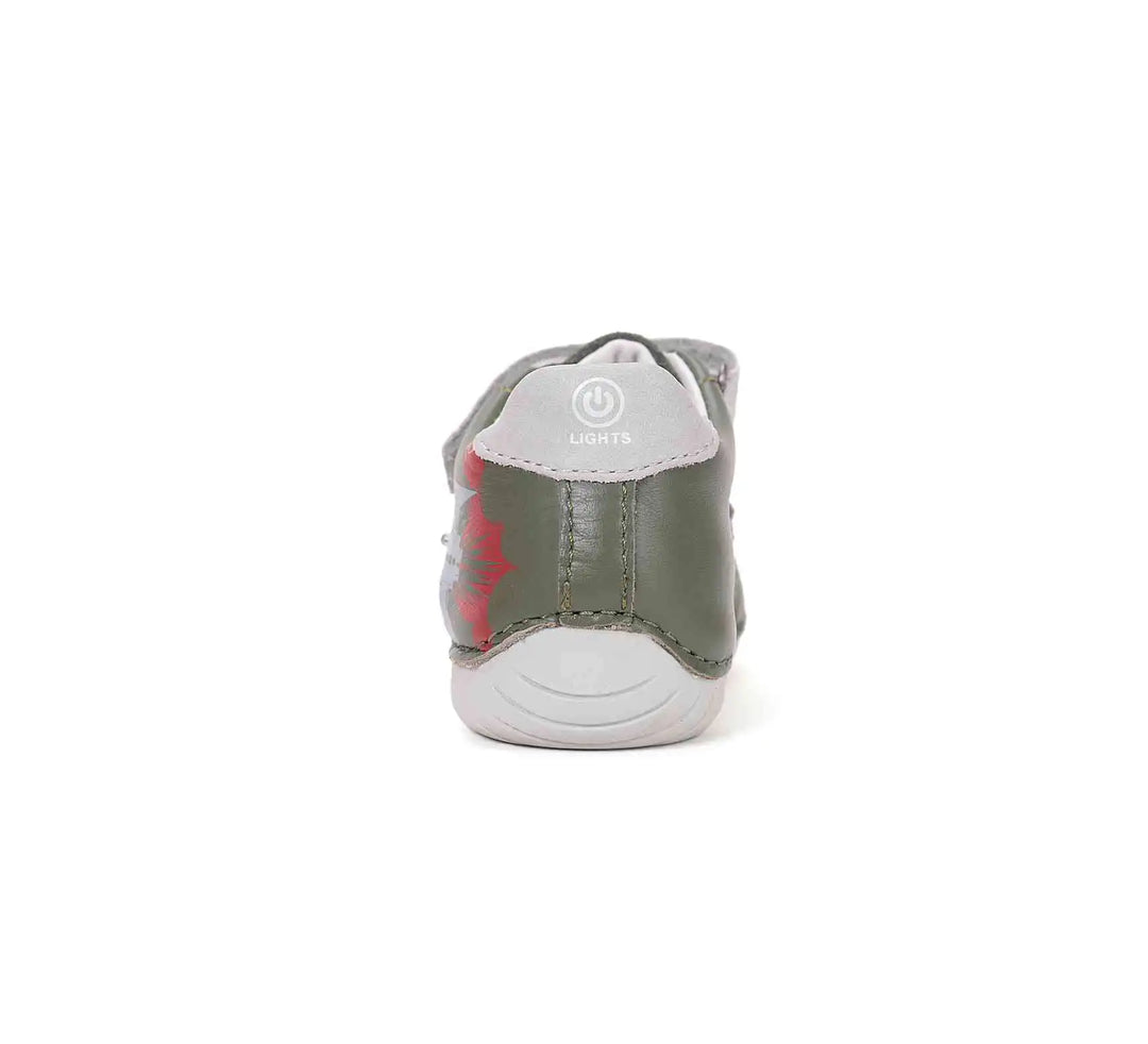 D.D.step Kinder Frühling LED blinkend Jungen Lederschuhe Smaragdgrün
