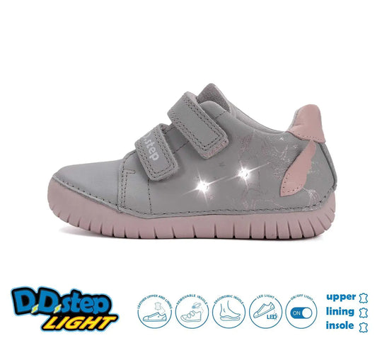 D.D.step Mädchen Übergangsschuhe LED Taubengrau S050-61970B