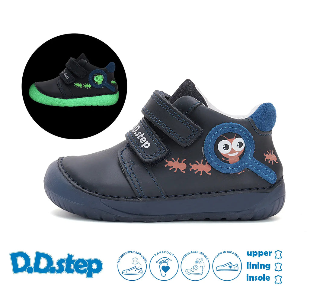 Kinder Barfuß Fluoreszierend Frühling Jungen Lederschuhe Königsblau D.D.step ddstep