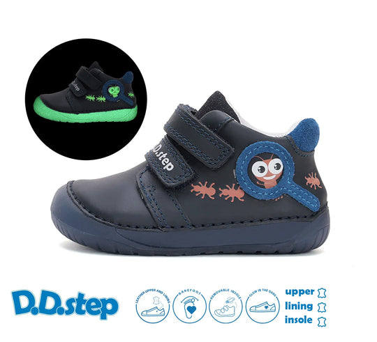 Kinder Barfuß Fluoreszierend Frühling Jungen Lederschuhe Königsblau D.D.step ddstep