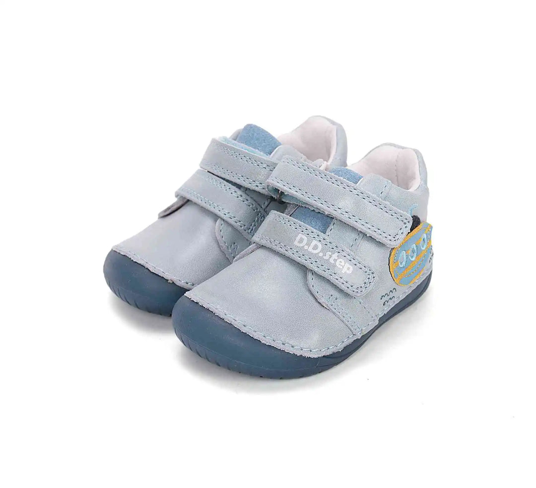 Kinder Barfuß Frühling Jungen Lederschuhe Silberblau D.D.step ddstep
