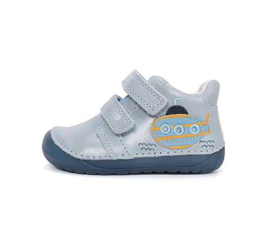 Kinder Barfuß Frühling Jungen Lederschuhe Silberblau D.D.step ddstep