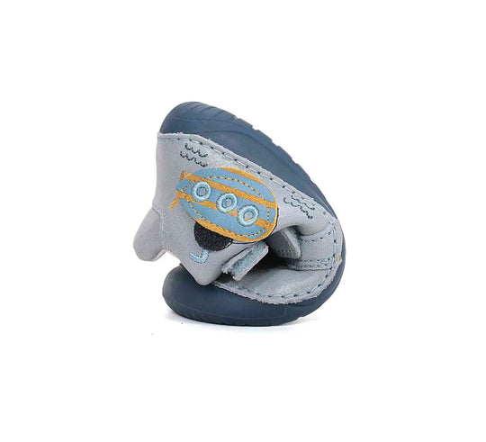 Kinder Barfuß Frühling Jungen Lederschuhe Silberblau D.D.step ddstep