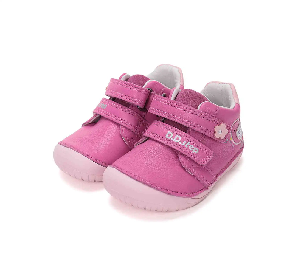 Kinder Barfuß Frühling Mädchen Lederschuhe Rosa-Rot D.D.step ddstep
