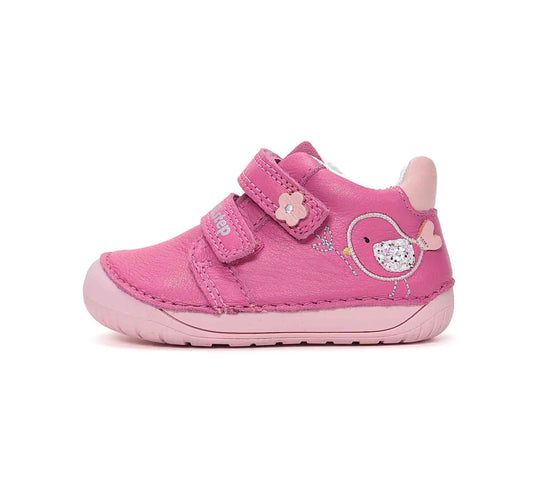 Kinder Barfuß Frühling Mädchen Lederschuhe Rosa-Rot D.D.step ddstep