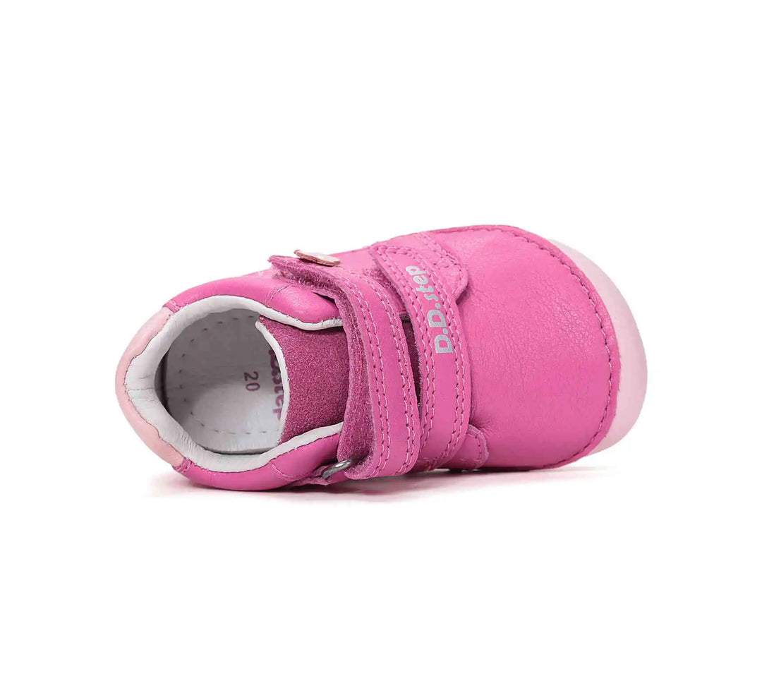 Kinder Barfuß Frühling Mädchen Lederschuhe Rosa-Rot D.D.step ddstep