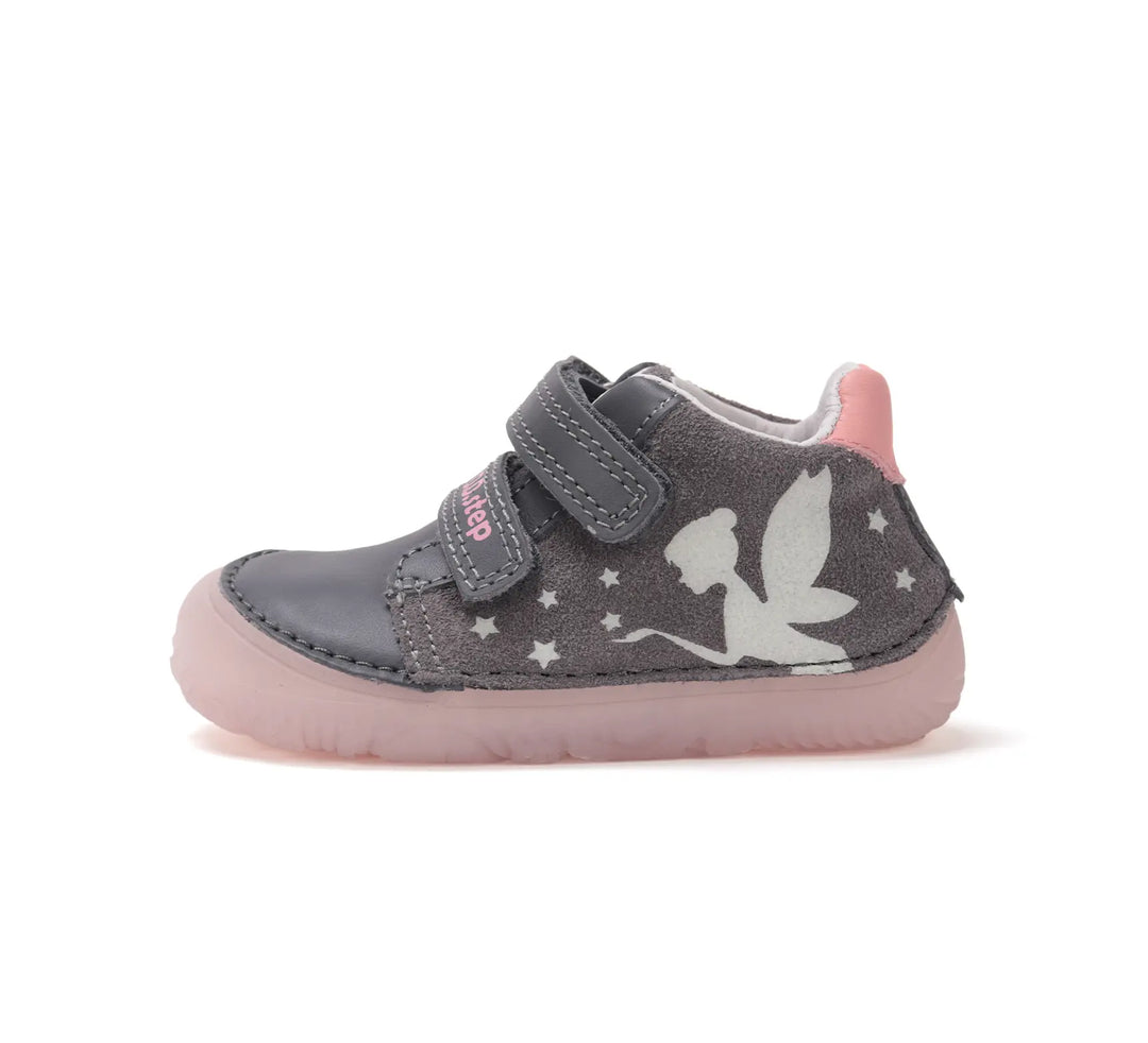 Kinder Barfuß Fluoreszierend Frühling Mädchen Lederschuhe Dunkelgrau D.D.step ddstep