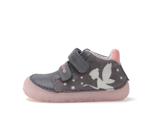 Kinder Barfuß Fluoreszierend Frühling Mädchen Lederschuhe Dunkelgrau D.D.step ddstep
