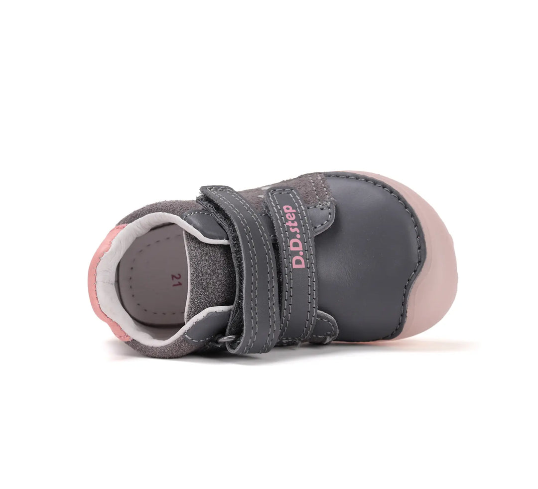 Kinder Barfuß Fluoreszierend Frühling Mädchen Lederschuhe Dunkelgrau D.D.step ddstep
