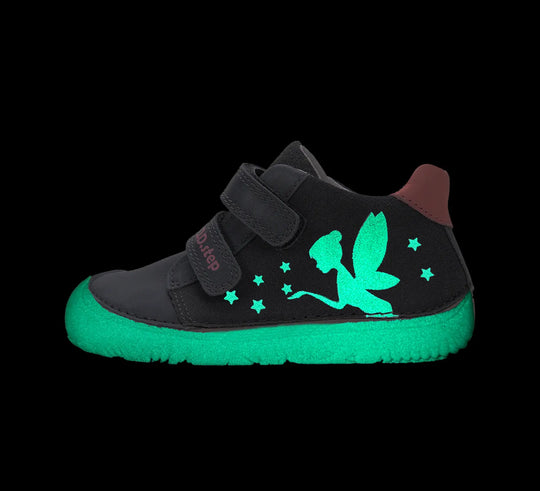 Kinder Barfuß Fluoreszierend Frühling Mädchen Lederschuhe Dunkelgrau D.D.step ddstep