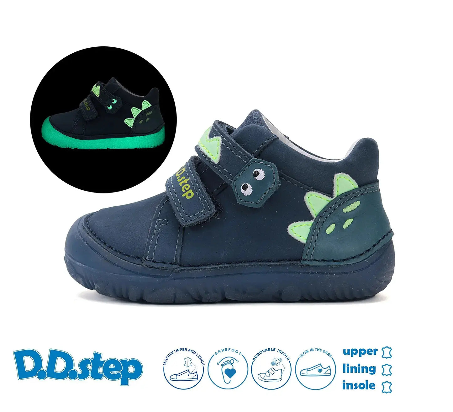 Jungen Barfuß Königsblau fluoreszierend Sommerschuhe D.D.Step