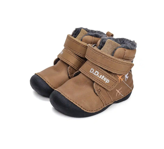 Kinder Winterstiefel Jungen Lederschuhe Schokobraun D.D.step ddstep