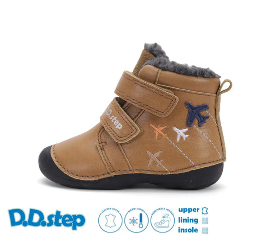 Kinder Winterstiefel Jungen Lederschuhe Schokobraun D.D.step ddstep