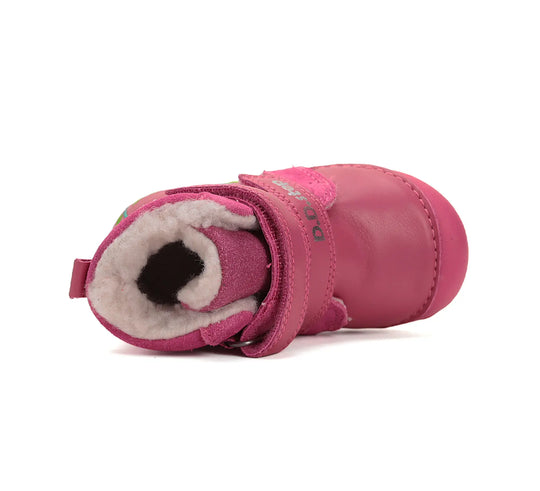 D.D.step Kinder Winterstiefel Mädchen Lederschuhe Rosa-Rot
