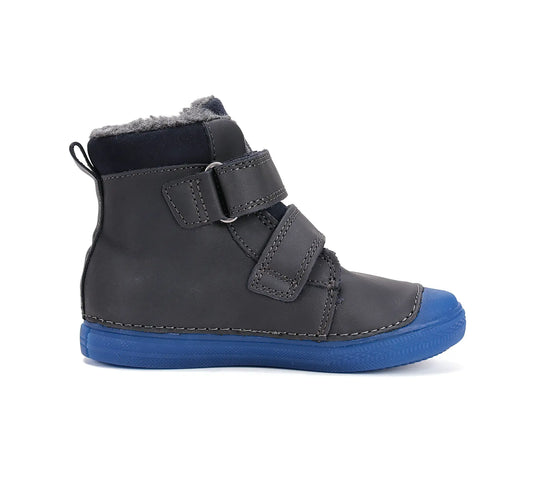 D.D.step Kinder Winterstiefel Fluoreszierend Jungen Lederschuhe Königsblau